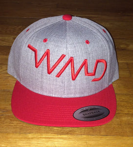 WMD- Red on grey snap back